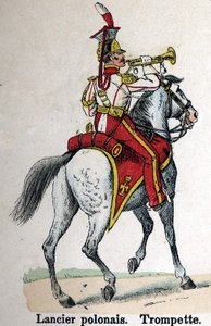 I. Napóleon császári gárda: lengyel lándzsa – trombita. Tányér Lienhart és Humbert Les Uniformes de l
