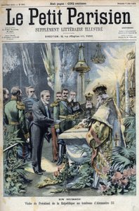 Oroszországban: Emile Loubet elnök (1838-1929) látogatása III. Sándor (1845-1894), oroszországi császár sírjánál a „Le petit Parisien”-ben. alkotó: French School