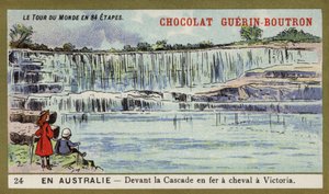 A Horseshoe Falls előtt, Victoria, Ausztrália (chromolitho) alkotó: French School