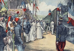 A Thies és Kayes közötti, Szenegállal összekötő vasútvonal felavatása, 20. század eleje alkotó: French School