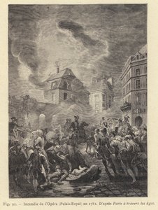 Tűz az Operában, Palais-Royal, 1781 (metszet) alkotó: French School