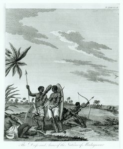 Madagaszkár lakói, Benyowsky gróf Emlékiratai és utazásai című könyvének 2. kötetéből, 1790. alkotó: French School