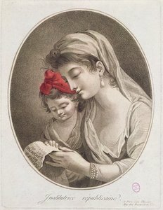 Institutrice Republicaine. 1789 körül (színes metszet) alkotó: French School