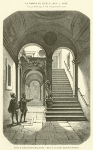 Michelangelo házának belseje, Róma (metszet) alkotó: French School
