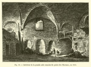 A Palais des Thermes római nagy termének belseje 1810-ben alkotó: French School