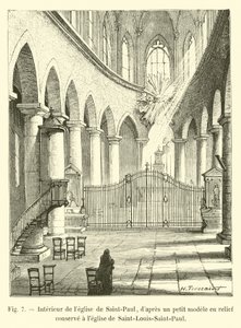 A Saint-Paul templom belseje a Saint-Louis-Saint-Paul templomban őrzött kis domborműmintáról
