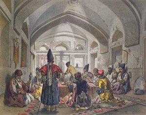 Egy karavánszeráj belseje Perzsiában, a XIX. század közepe alkotó: French School