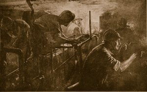 A francia rohamtüzérséghez tartozó harckocsi belseje, 1914-18 alkotó: French School