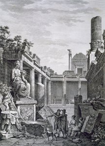 A nimes-i római fürdő belseje a francia régiségekből: I. kötet, Nimes emlékművei alkotó: French School
