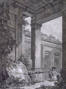 A nimes-i Diana-templom belseje a francia régiségekből: I. kötet, Nimes-i emlékművek alkotó: French School
