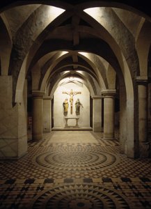 A Cathedrale de Metz (Moselle) belső képe. alkotó: French School