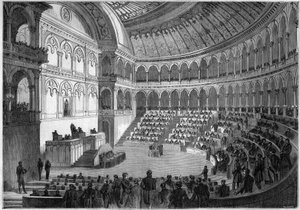 Az olasz parlament belső képe, Torino alkotó: French School