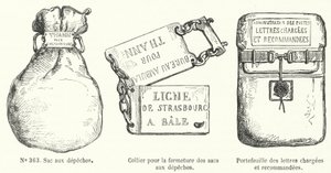 A francia posta által használt küldemények (gravírozás) alkotó: French School