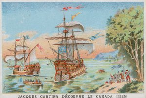 Jacques Cartier felfedezi Kanadát, 1535 alkotó: French School