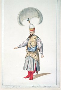 janicsár tiszt, oszmán kor, 18. század harmadik negyede (wc papíron) alkotó: French School