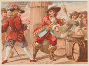 Jean Bart, a 17. század végének francia haditengerészeti parancsnoka és közkatona alkotó: French School