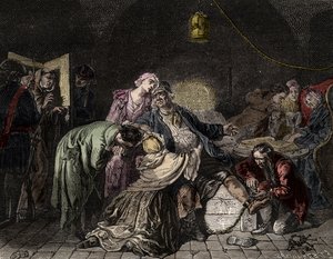 Jean Calas, kálvinista kereskedő, akit gyilkossággal vádolnak alkotó: French School