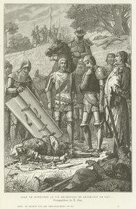 Jean de Montfort felfedezi Charles of Blois holttestét az auray-i csata után, 1364