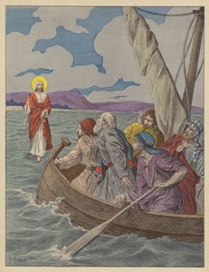 Jézus Krisztus a vízen jár (színes litográfia) alkotó: French School