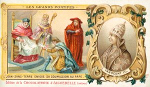 János, angol király 1213-ban elküldi beadványát III. Innocent pápának alkotó: French School