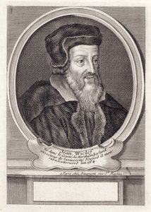 John Wycliffe, metszett Daumont, Párizs alkotó: French School
