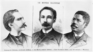 Jose Marti (1853-95), Gonzalo de Quesasa (1868-1915), Juan Gualberto Gomez (1854-1933), illusztráció a Le Monde Illustre-ből, 1895. március 16. alkotó: French School