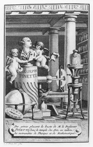 Joseph Pinetti (1750-1800), illusztráció az Amusements physiques című könyvéből, L.S. Thiery, 1784 alkotó: French School