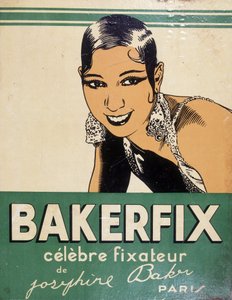 Josephine Baker - a Bakerfix reklámja: „Josephine Baker híres rögzítője” alkotó: French School