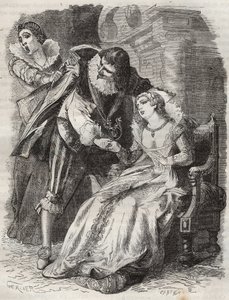 Dühösként ugrálva, kabátjánál fogva a herceget... Ausztria Anna francia királynő (1601-1666) és Buckingham hercege (George Villiers) alkotó: French School