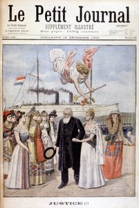 Igazságszolgáltatás! : Kruger elnök eljön, hogy népe ügyét képviselje Hollandiában, Vilmos királynőhöz – az 1900. december 16-i „Le Petit Journal”-ban (metszet) alkotó: French School