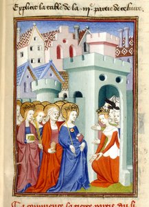 Justice, the Virgin and Saints, MS Harley 4431, f.361r, France, c.1410-14 (színes pergamen) alkotó: French School