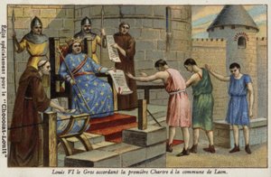VI. Lajos francia király megadta az első oklevelet Laon városának, 1128-ban alkotó: French School