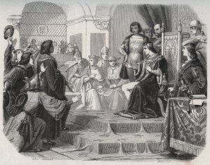 XII. Lajos királyt 1506. május 14-én Tours állam generálisa a nép atyjává nyilvánította – „XII. Lajost a nép atyjának nyilvánították” alkotó: French School