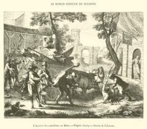 A komikusok érkezése Le Mans-ba (metszet) alkotó: French School