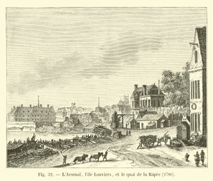 Az Arsenal, a Lille Louviers és a Quai de la Rapee, 1780 alkotó: French School