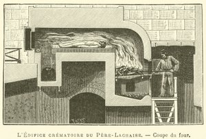 Pere-Lachaise krematórium, kemence részleg (metszet) alkotó: French School