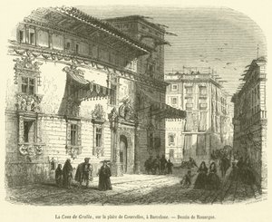 A Casa de Gralla, a Place de Courcelles-en, Barcelonában (metszet) alkotó: French School