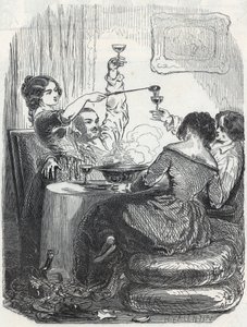 La Maison Doree étterem a Boulevard des Italians 20. szám alatt, Párizs 9. kerületében – Edmond Texier 1852-es gravírozása „Tableau-de-Paris”-ban alkotó: French School