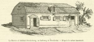 A ház, ahol Swedenborg élt, Stockholm külvárosában (metszet) alkotó: French School