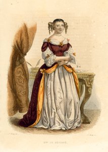 La Marquise de Sevigne (színes metszet) alkotó: French School