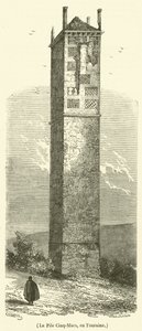 A Cinq-Mars cölöp Touraine-ban (metszet) alkotó: French School