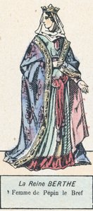 Bertha királynő, Pepin le Bref felesége (színes metszet) alkotó: French School