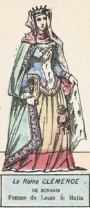Kelemen magyar királyné, Louis le Hutin felesége (színes metszet) alkotó: French School
