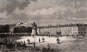 La Roche-sur-Yon (La Roche sur Yon) - Pays de la Loire - Napóleon hely - "France illustrée: földrajz, történelem, statisztikai igazgatás" metszete, V.-A. Malátabarna. 1884 alkotó: French School
