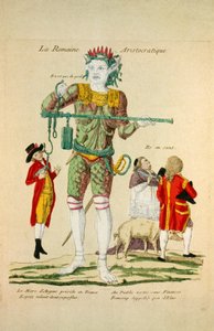 Az arisztokrata római, kocsma. 1789 (kézzel színezett metszet) alkotó: French School