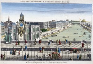 La Samaritaine (vízszivattyú) a párizsi Pont Neuf-en - optikai nézet alkotó: French School