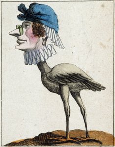 La Stork karikatúrában, a karakter „illékony karakter” tanulmányozása sd. 19., népszerű képalkotás. alkotó: French School