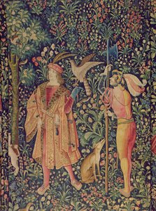 La Vie Seigneuriale – Vadászatra indulás, 1500 körül alkotó: French School