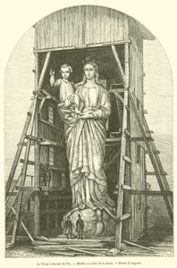 A kolosszális Le Puy-i Szűz, a szobor gipsz makettje (metszet) alkotó: French School