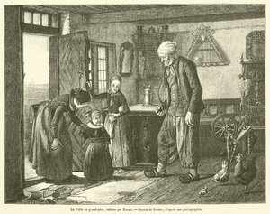 Látogatás a nagypapánál (metszet) alkotó: French School